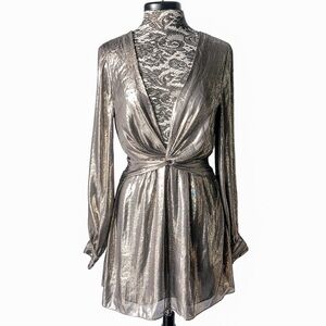 Ramy Brook Silk Metallic A- Line Dress Size 8
